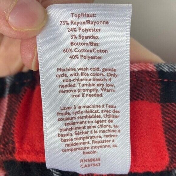 NEW Rachel Parcell Red Plaid Flannel Pyjama Bottom Womens Size XL Nordstrom Pant - Picture 6 of 7